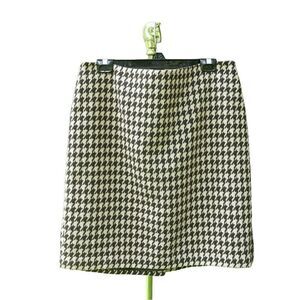 NWT Talbots Brown Tan Houndstooth Pencil Skirt